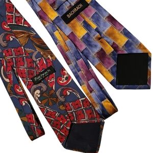 Bachrach Men's Multicolor Silk Ties Set 2 Paisley Colorblock Professional Career